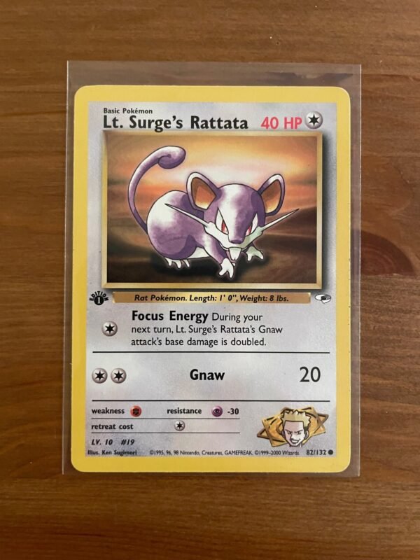 Lt. Surge's Rattata - 82/132 - Common - 1st Edition